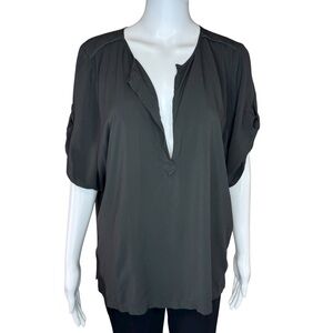 Humanoid Black V Neck Blouse XL